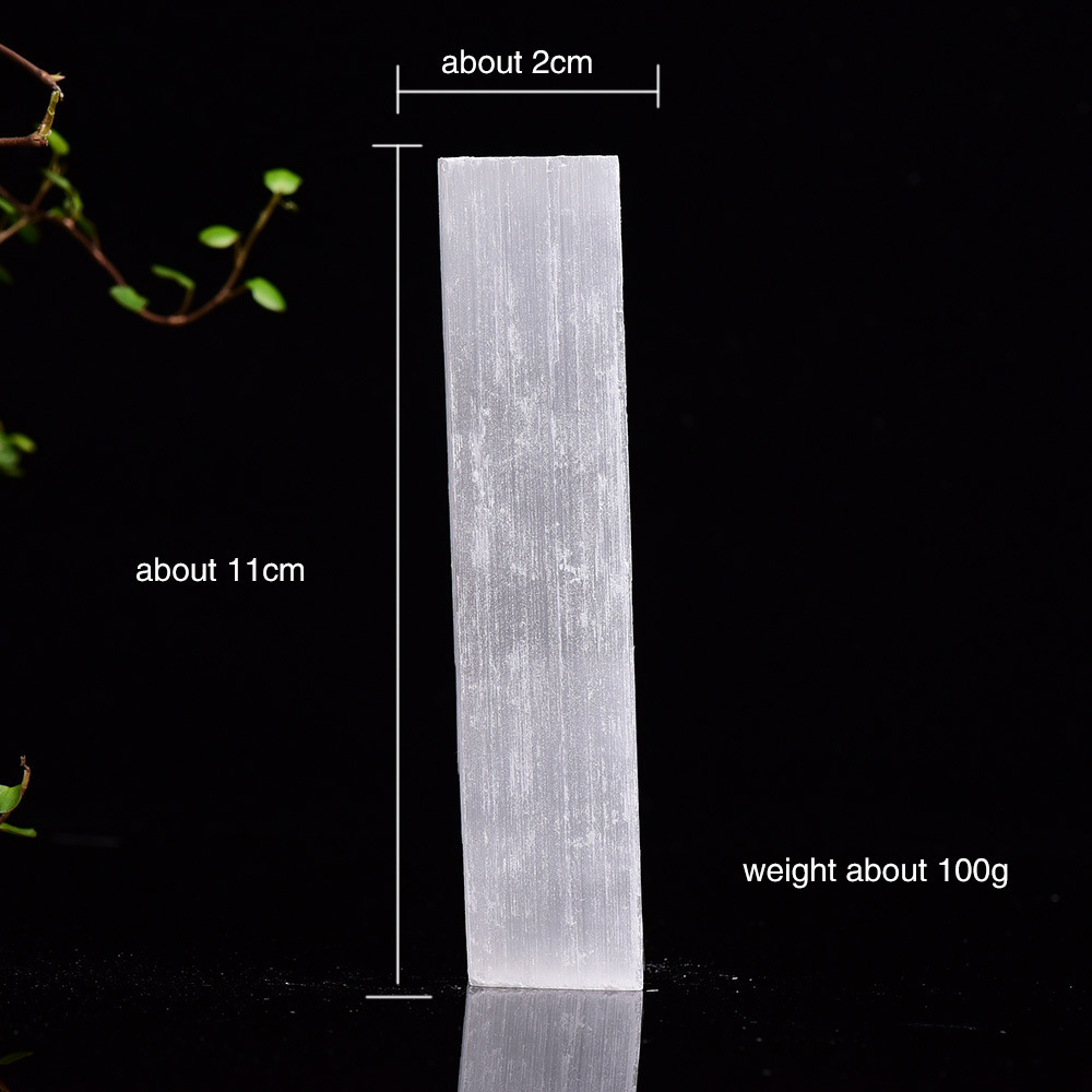 Natural crystal raw stone nitrite gypsum slate demagnetization charging rod energy stone ornaments