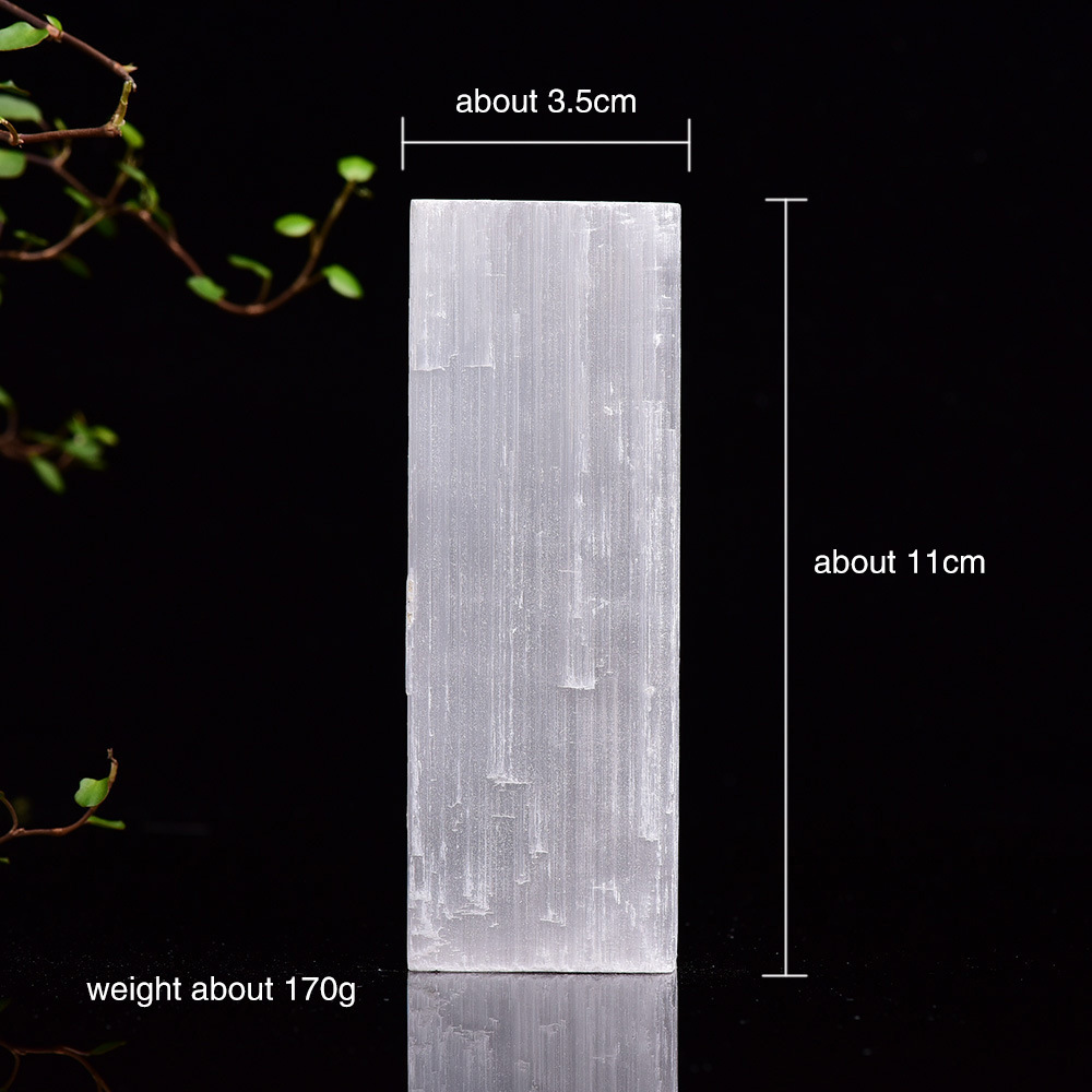 Natural crystal raw stone nitrite gypsum slate demagnetization charging rod energy stone ornaments