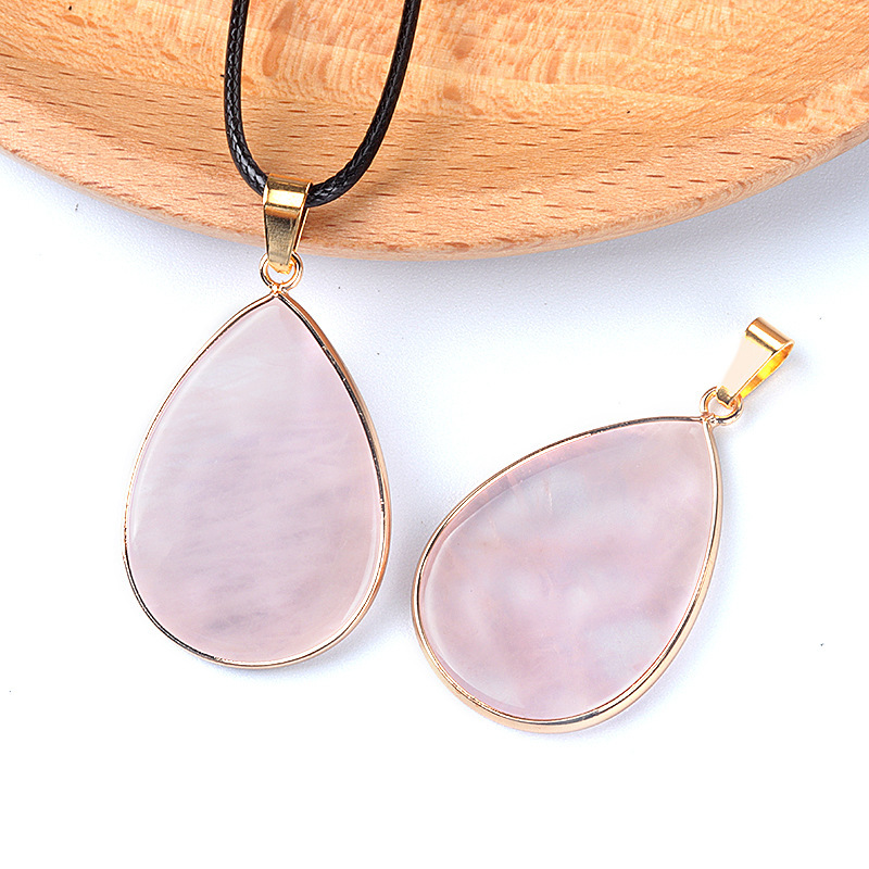 26×36mm teardrop pendant crystal semi-precious stone teardrop necklace