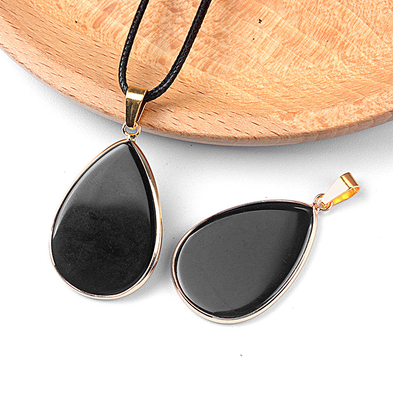 26×36mm teardrop pendant crystal semi-precious stone teardrop necklace