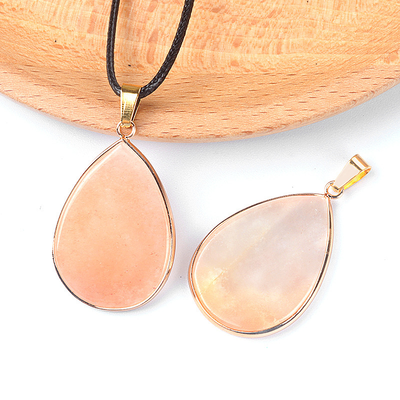 26×36mm teardrop pendant crystal semi-precious stone teardrop necklace