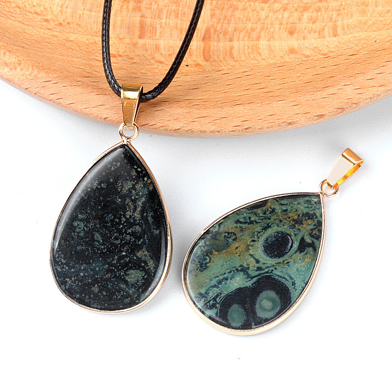 26×36mm teardrop pendant crystal semi-precious stone teardrop necklace