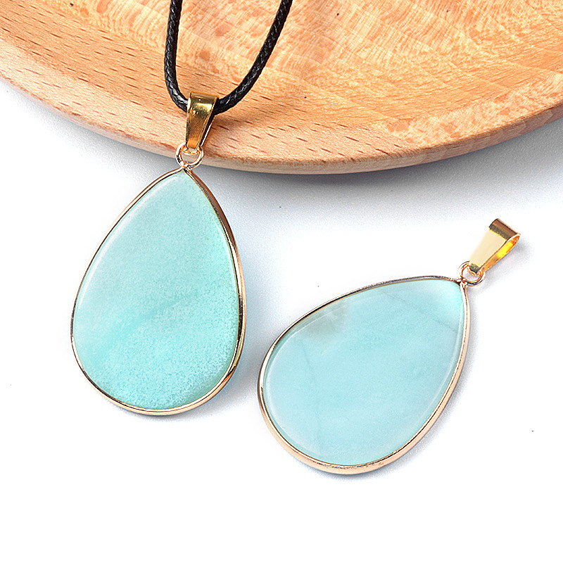 26×36mm teardrop pendant crystal semi-precious stone teardrop necklace