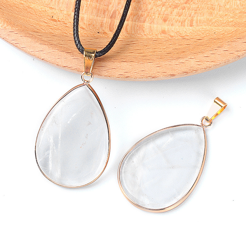 26×36mm teardrop pendant crystal semi-precious stone teardrop necklace