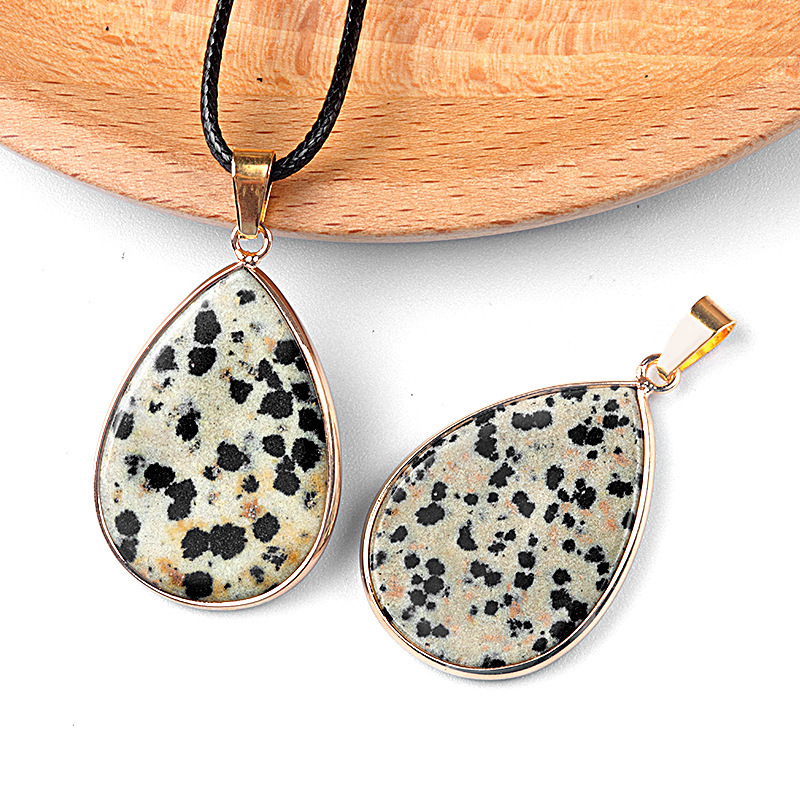 26×36mm teardrop pendant crystal semi-precious stone teardrop necklace