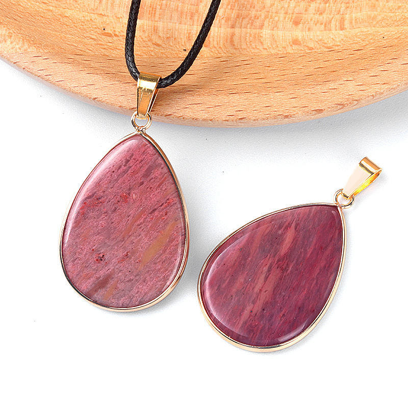 26×36mm teardrop pendant crystal semi-precious stone teardrop necklace