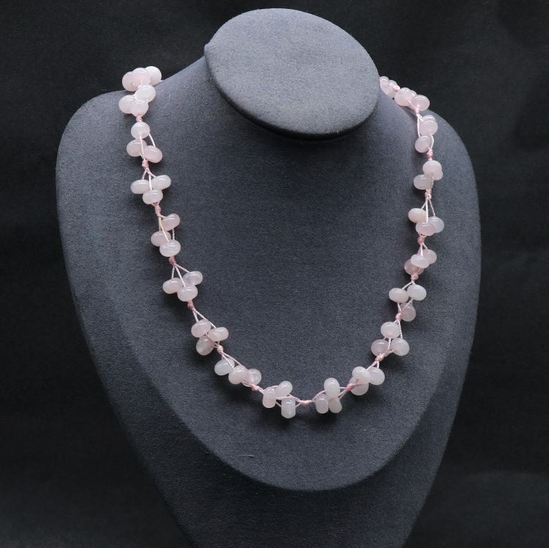 Colorful Stone Necklace Crystal Agate Stone Abacus Braided Necklace