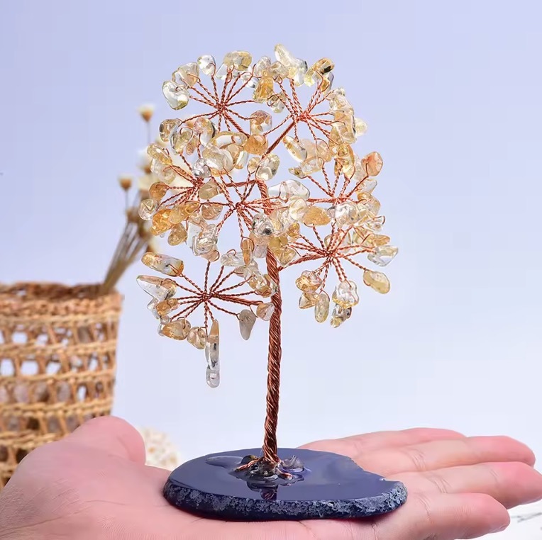 Mini crystal tree DIY agate slice handmade crafts ornaments