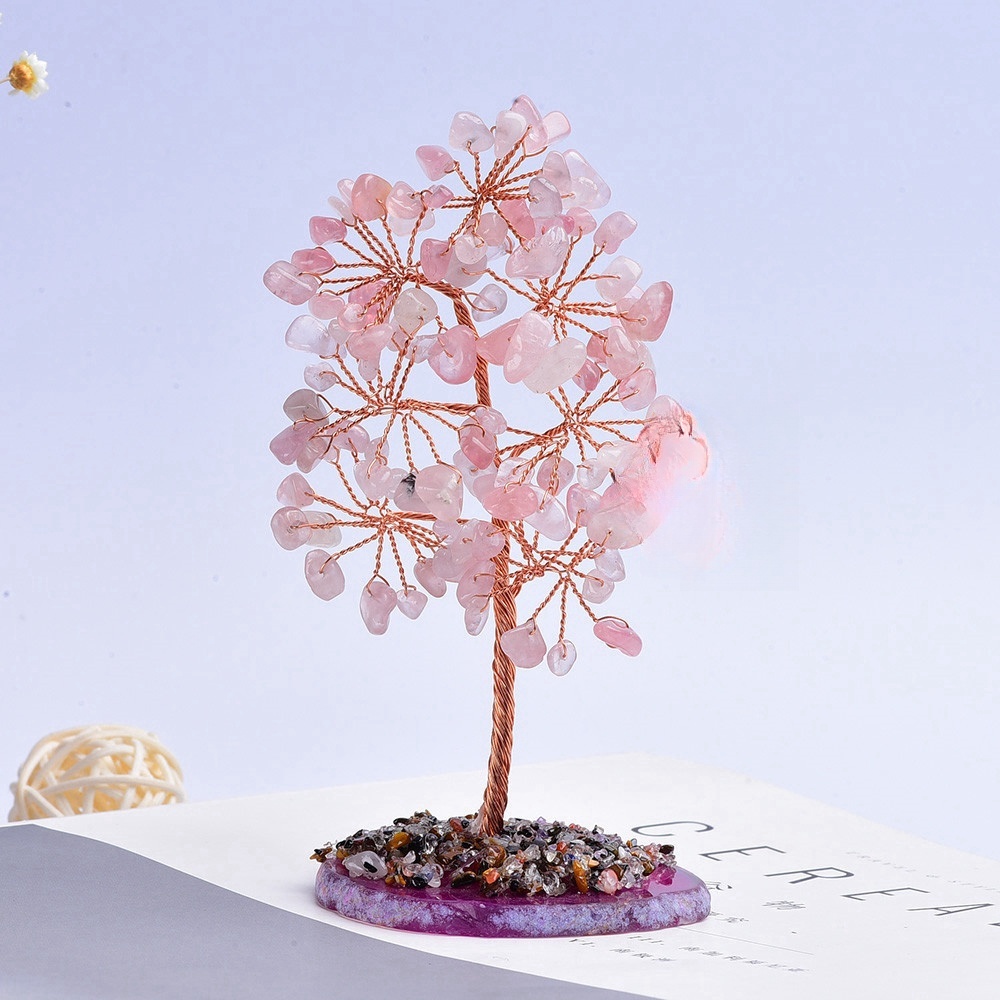 Mini crystal tree DIY agate slice handmade crafts ornaments