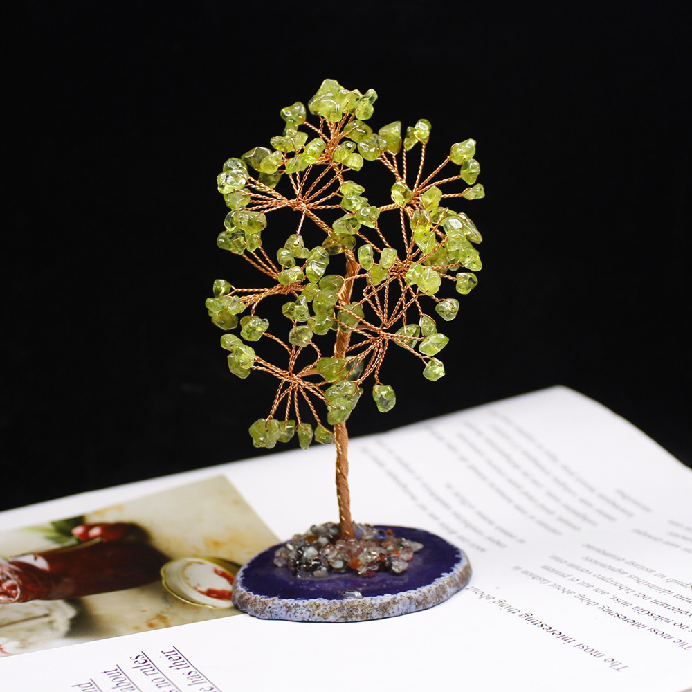 Mini crystal tree DIY agate slice handmade crafts ornaments