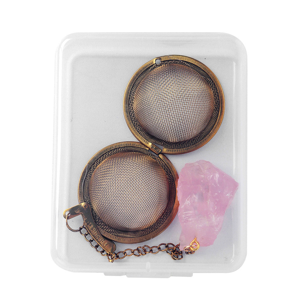 Natural crystal raw stone tea filter tea ball tea strainer 304 stainless steel tea maker