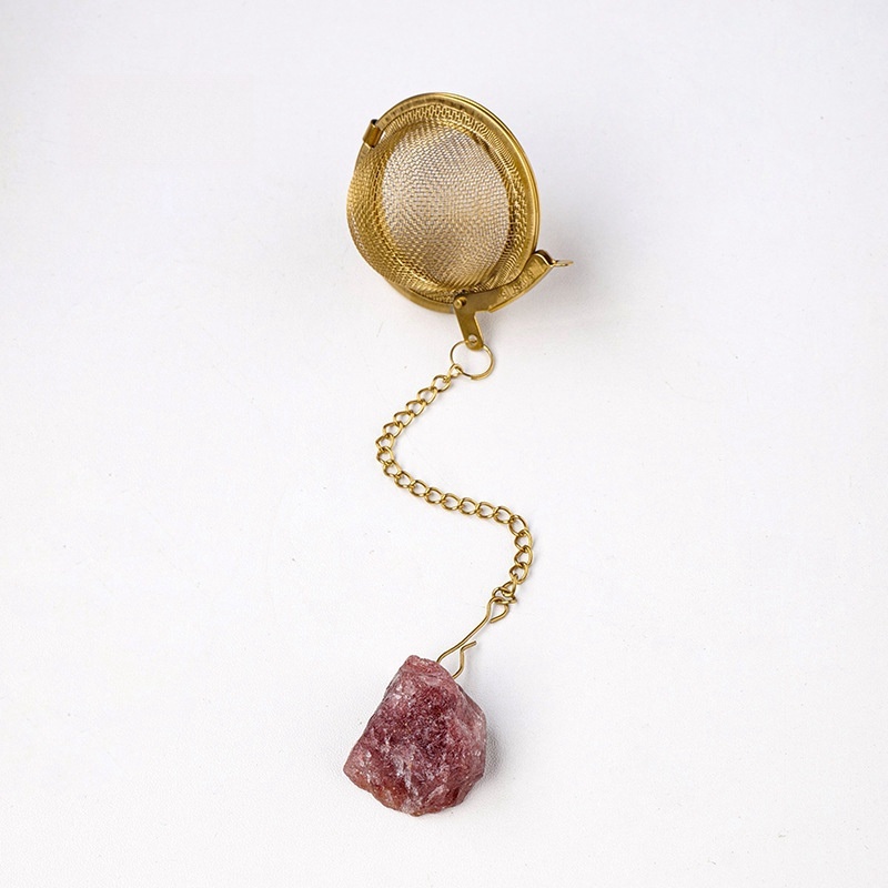 Natural crystal raw stone tea filter tea ball tea strainer 304 stainless steel tea maker