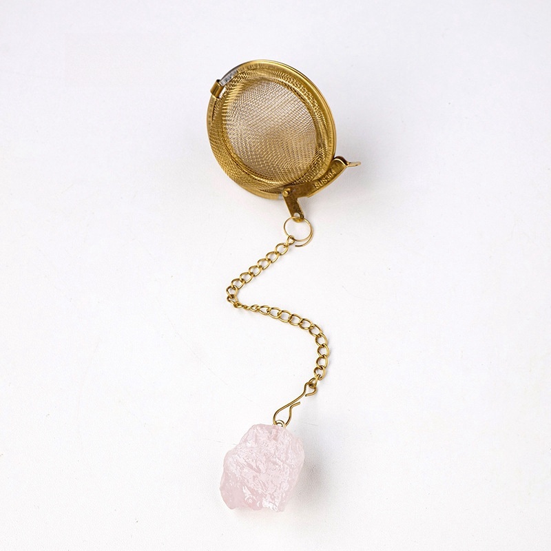 Natural crystal raw stone tea filter tea ball tea strainer 304 stainless steel tea maker