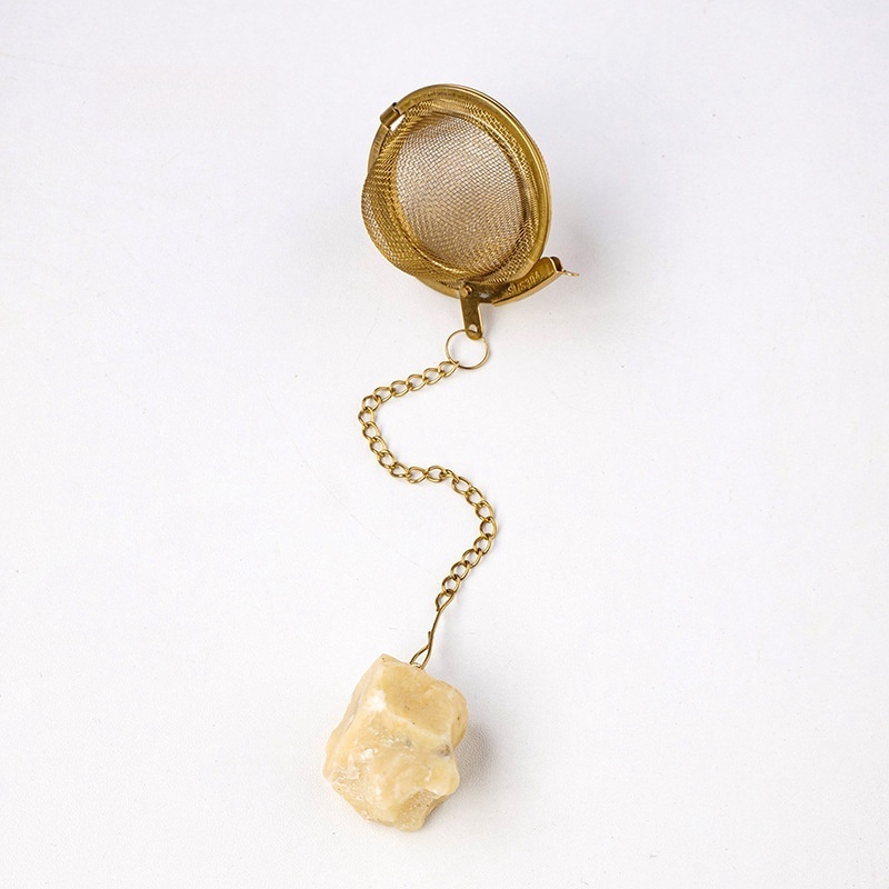Natural crystal raw stone tea filter tea ball tea strainer 304 stainless steel tea maker