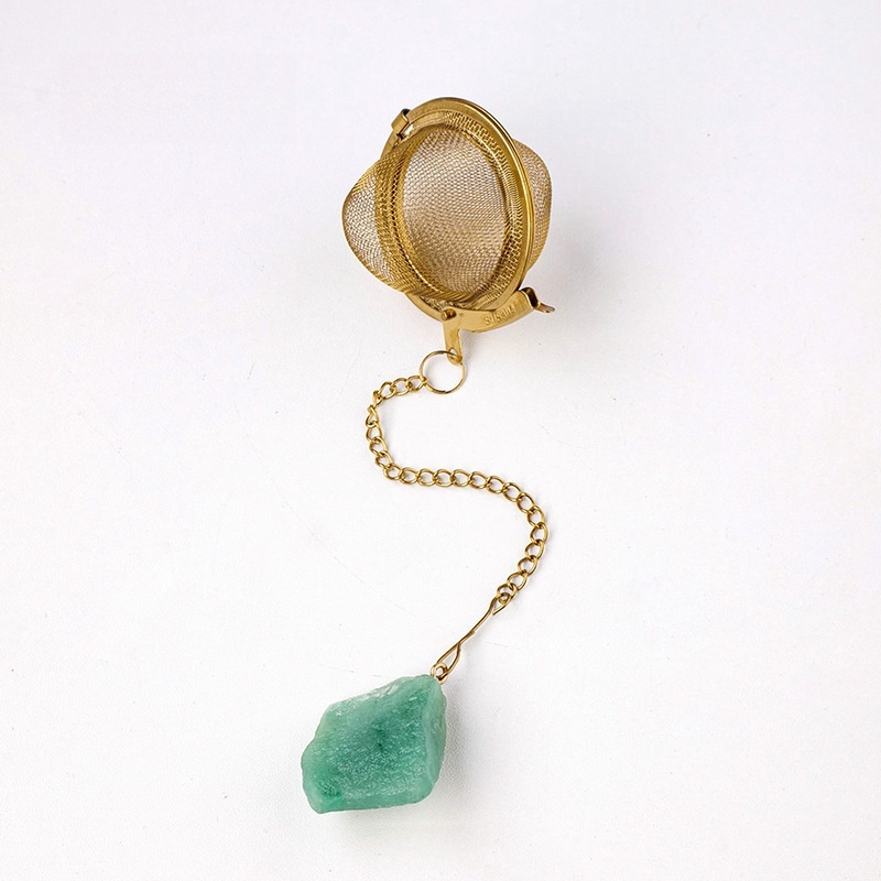 Natural crystal raw stone tea filter tea ball tea strainer 304 stainless steel tea maker