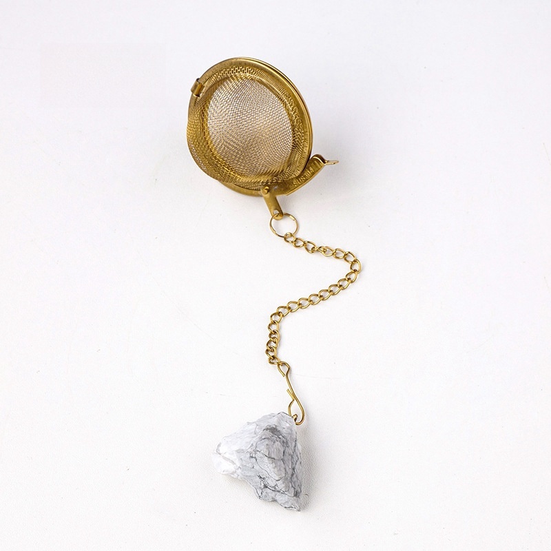 Natural crystal raw stone tea filter tea ball tea strainer 304 stainless steel tea maker