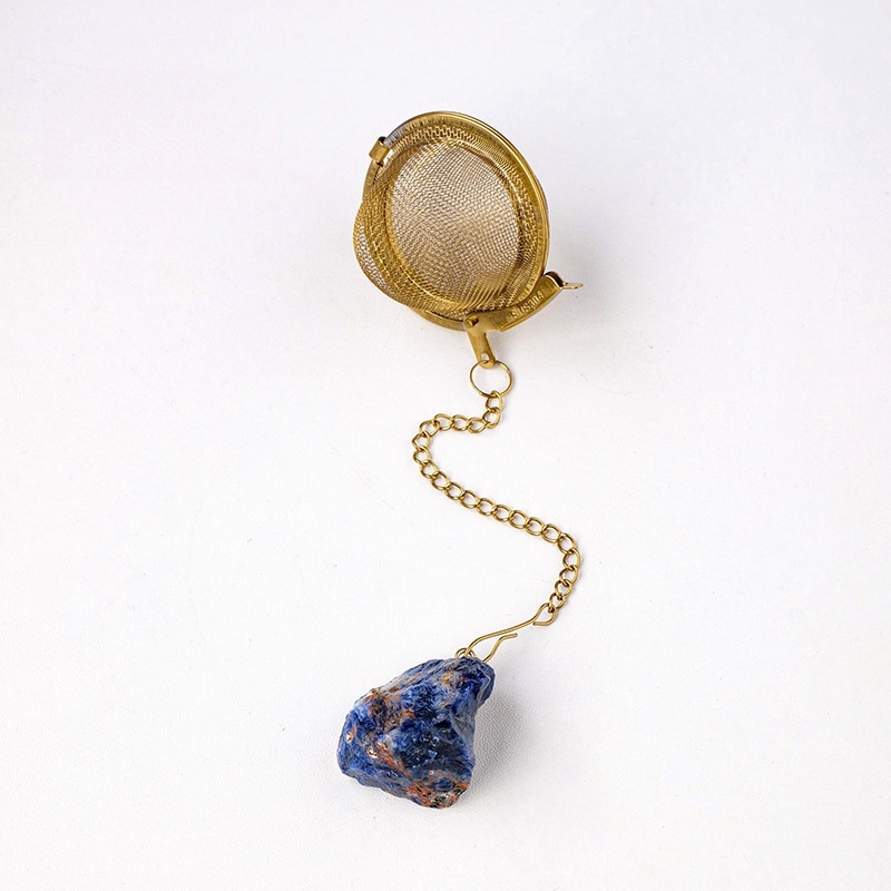 Natural crystal raw stone tea filter tea ball tea strainer 304 stainless steel tea maker