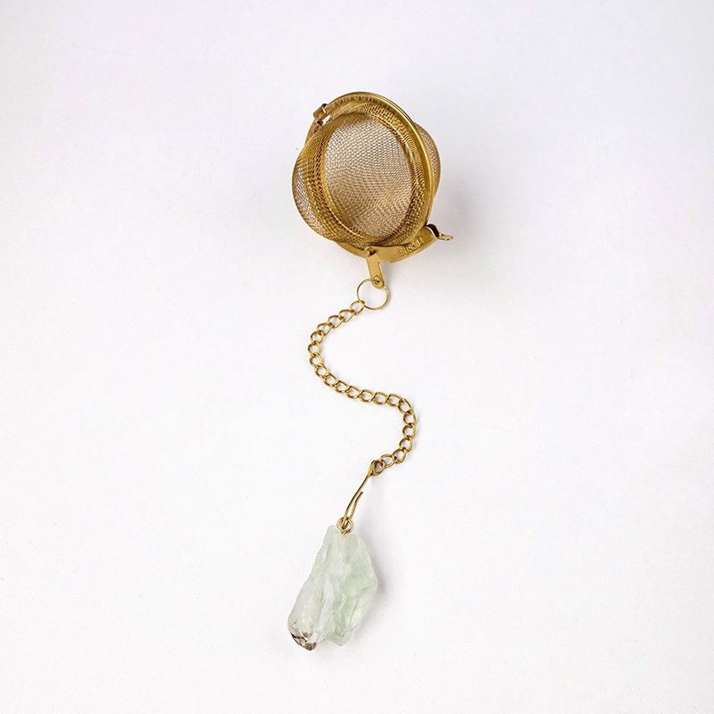Natural crystal raw stone tea filter tea ball tea strainer 304 stainless steel tea maker