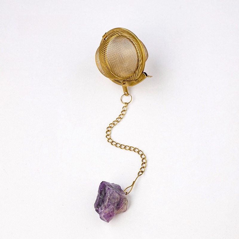 Natural crystal raw stone tea filter tea ball tea strainer 304 stainless steel tea maker