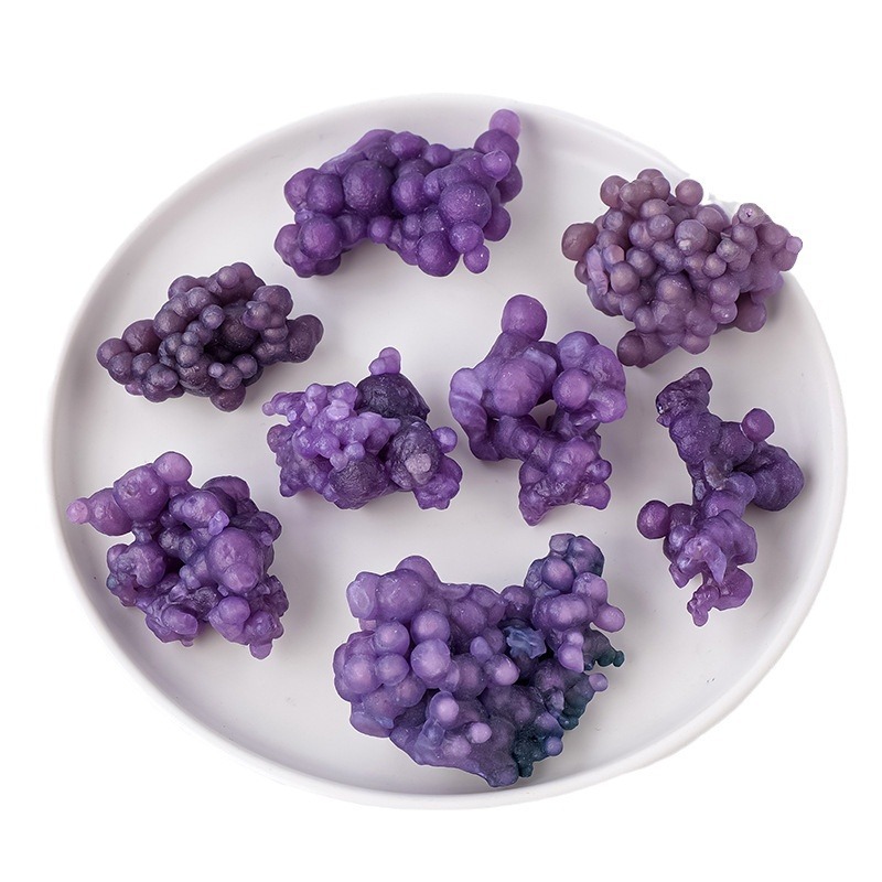 Natural crystal grape agate raw stone crystal mineral mark home decoration energy stone ornaments