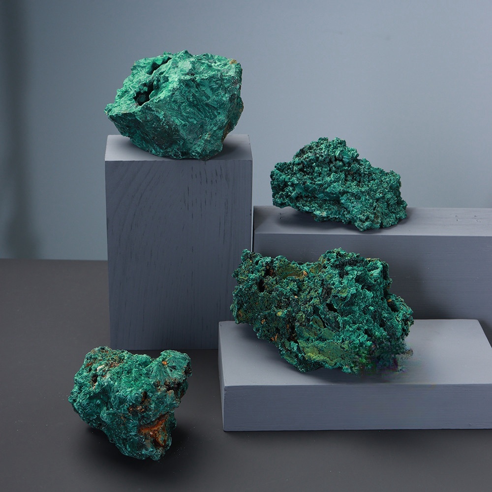 Natural crystal raw stone large grain malachite mine standard collection specimen 1kg loose stone