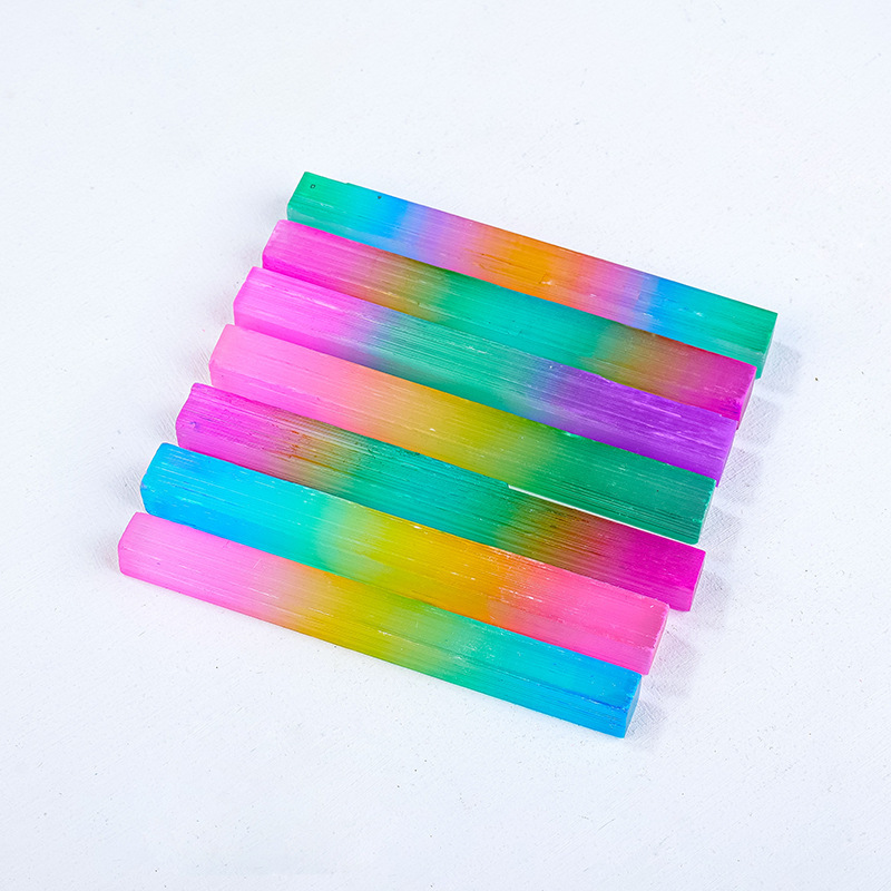 Natural electroplating color Moroccan transparent gypsum stone rod gypsum strip
