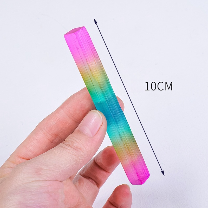 Natural electroplating color Moroccan transparent gypsum stone rod gypsum strip