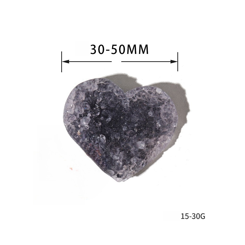 Natural amethyst cluster heart-shaped rough stone cutting and polishing decorative ornaments
