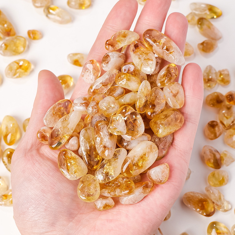 Natural Brazilian yellow crystal gravel large particles diffuser stone flower pot fish tank decorative stone