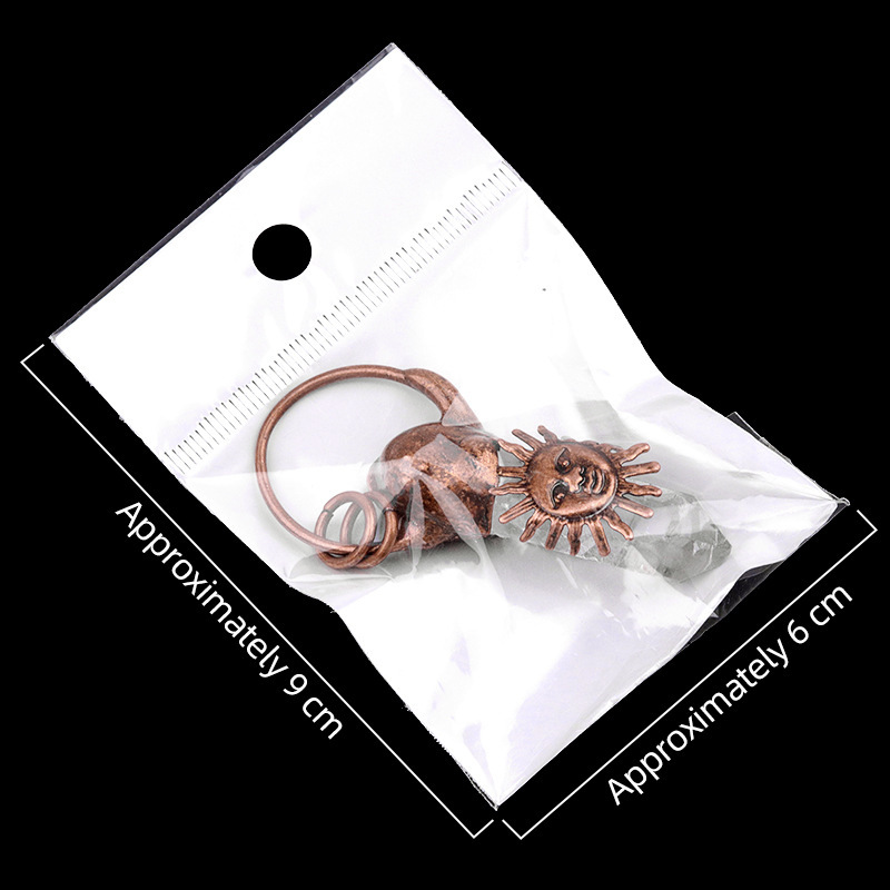 White crystal column sunflower retro welding pendant crystal raw stone column necklace DIY jewelry pendant