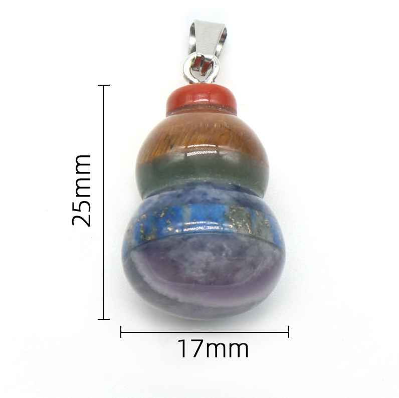 Colorful stone natural crystal semi-precious stone small gourd pendant spliced ​​colored stone necklace