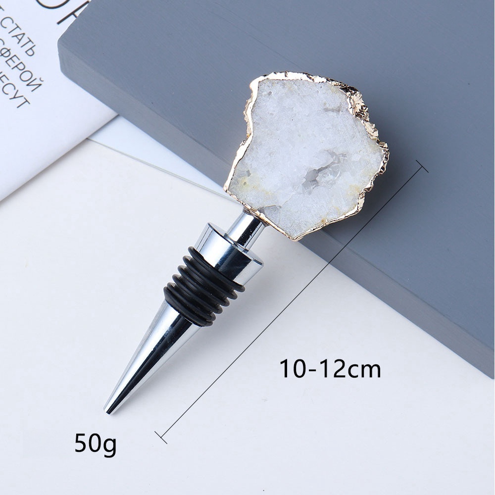 Crystal electroplating blue and white raw stone agate crystal cave red wine stopper wine sealed wine bottle stopper
