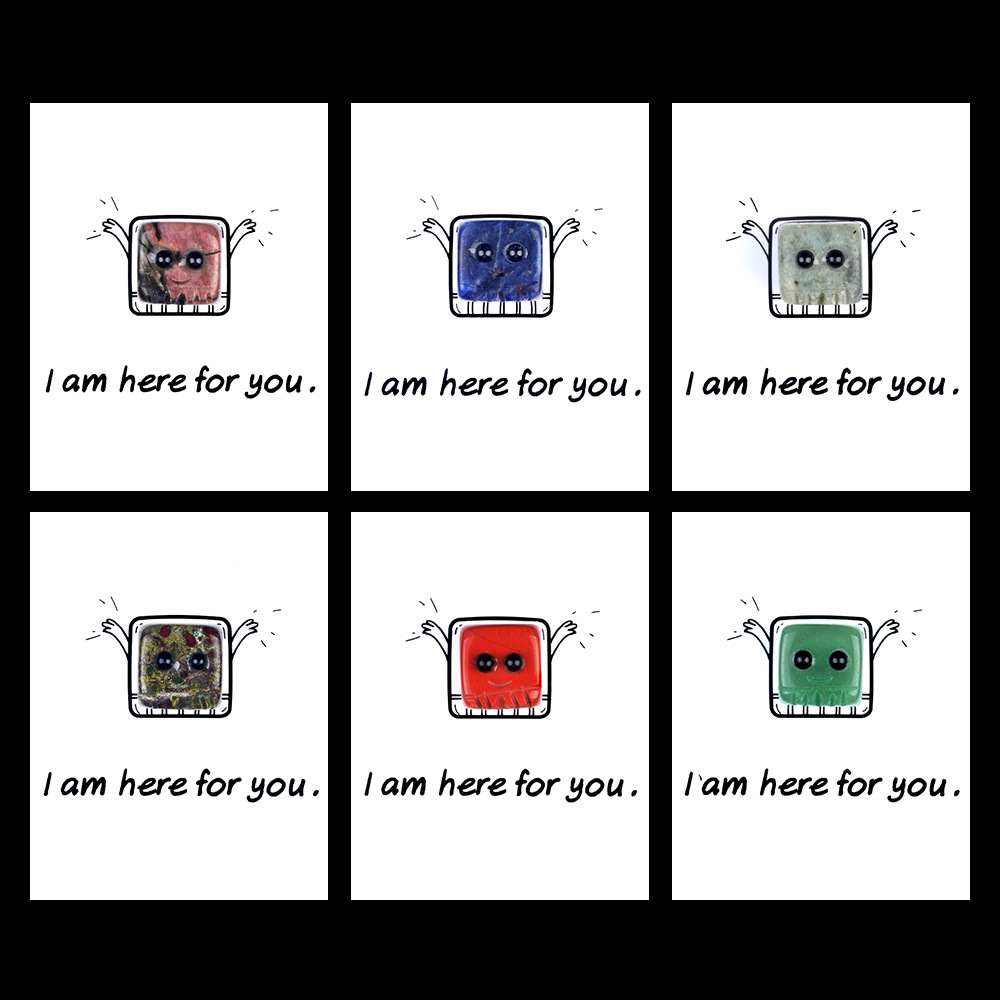 I am here for you healing card series natural crystal agate stone to accompany the elves