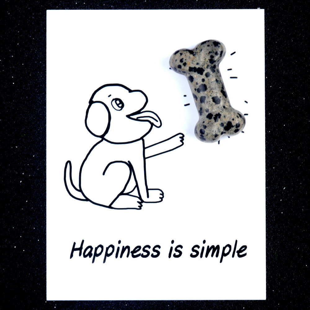 Healing Card Series Natural Crystal Agate 35mm Dog Bone Creative Fun Card