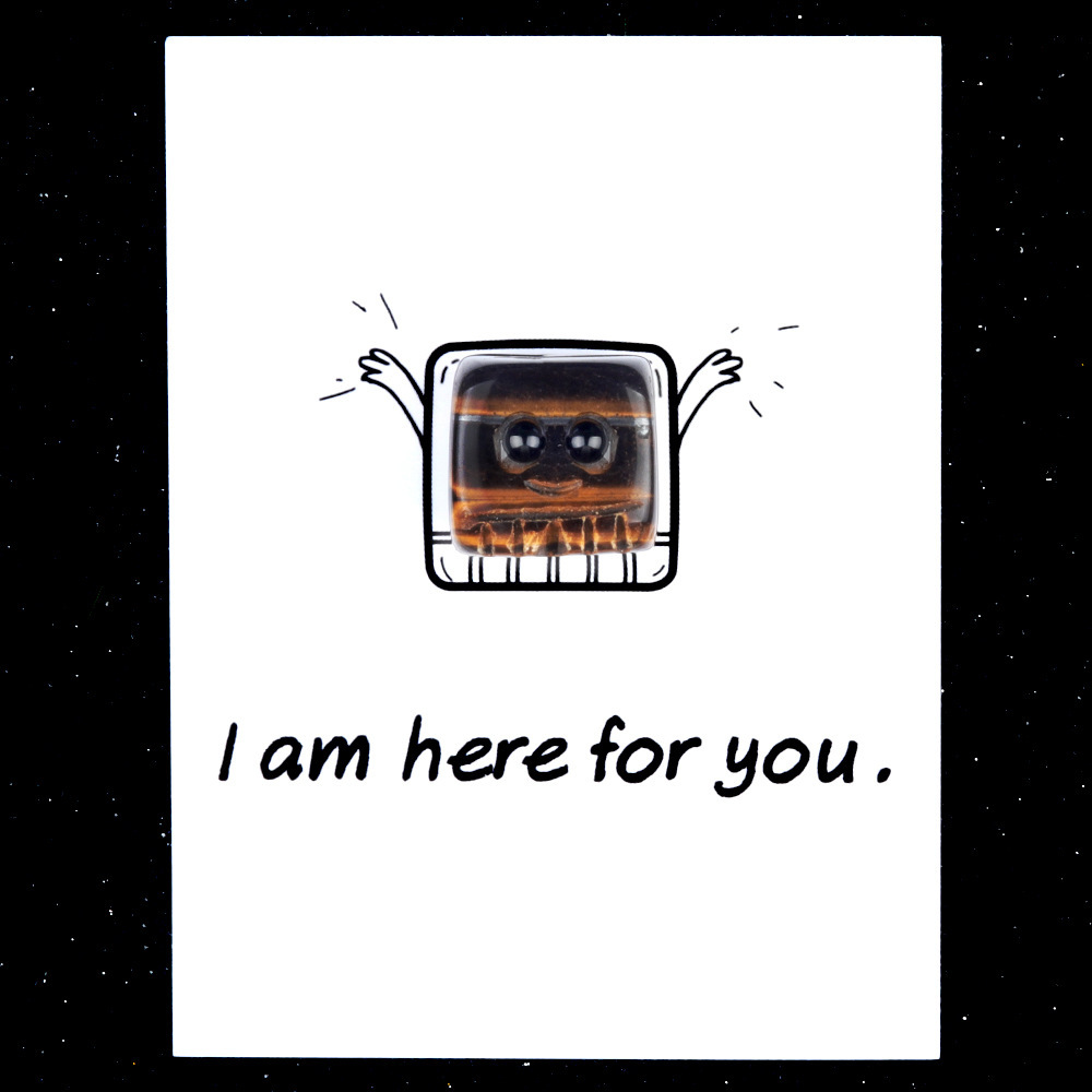 I am here for you healing card series natural crystal agate stone to accompany the elves