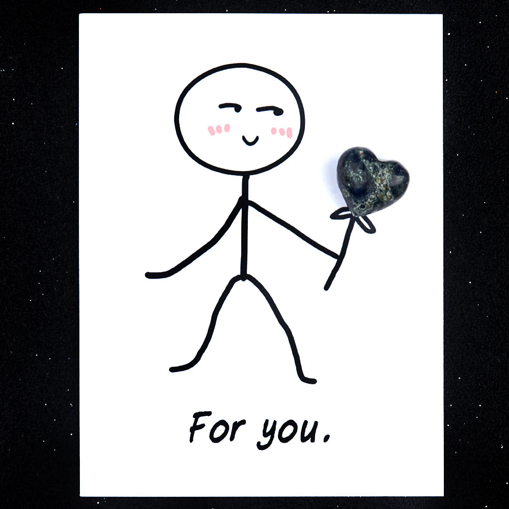 For you healing card series natural crystal agate stone 15mm love creative fun card