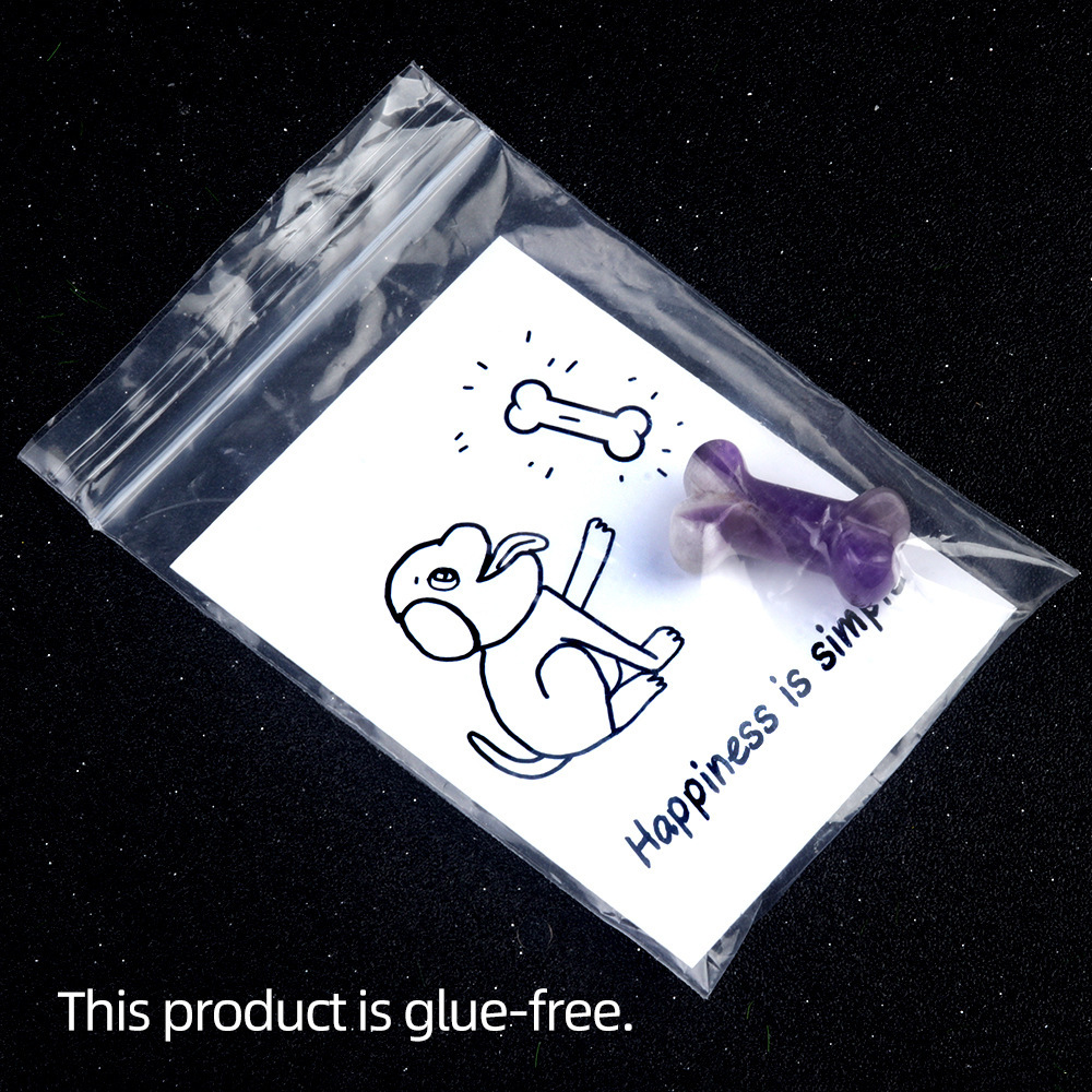 Healing Card Series Natural Crystal Agate 35mm Dog Bone Creative Fun Card