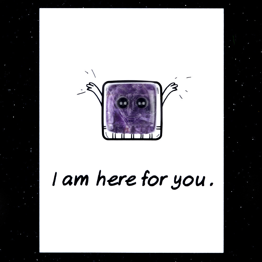 I am here for you healing card series natural crystal agate stone to accompany the elves