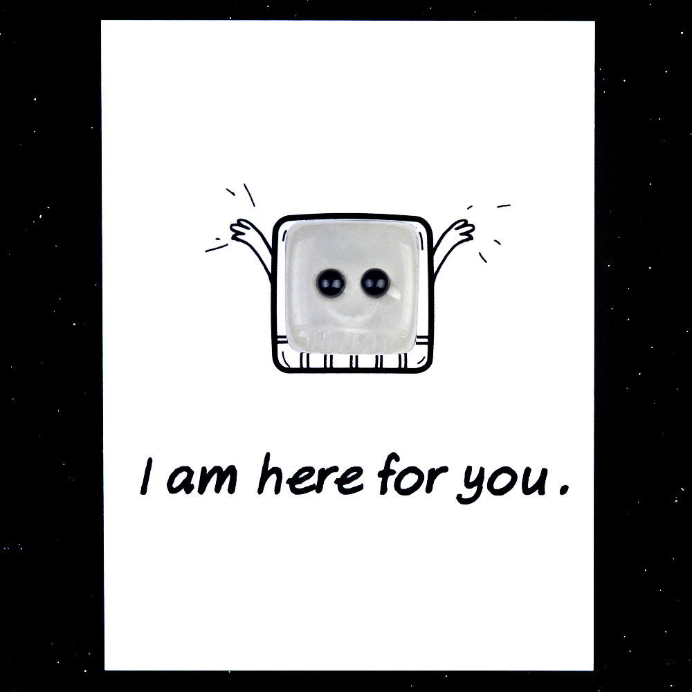 I am here for you healing card series natural crystal agate stone to accompany the elves