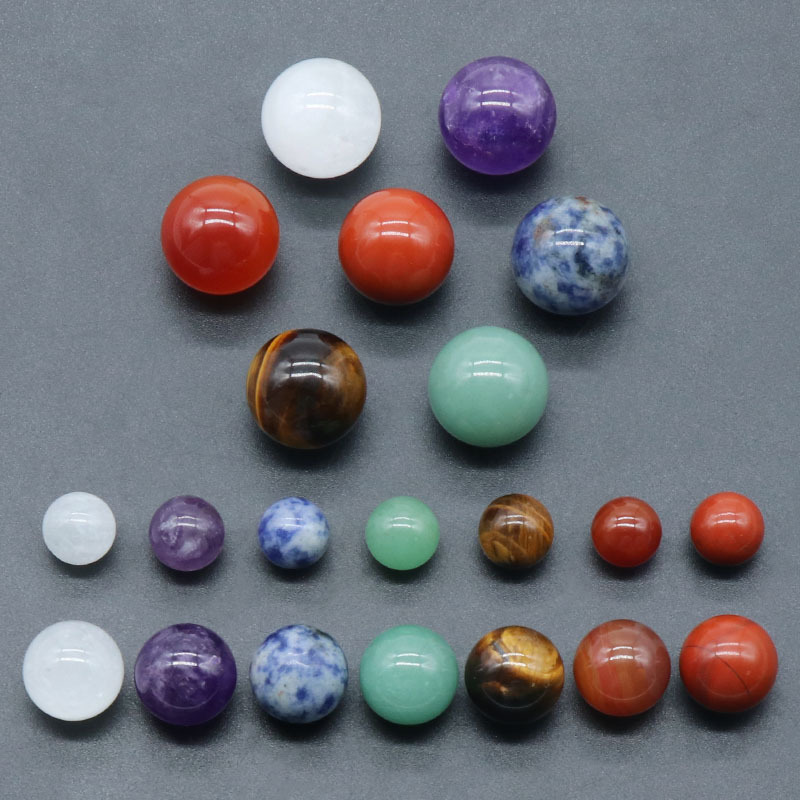 12mm16mm20mm round ball set natural crystal agate colorful stone round ball set 7 pieces