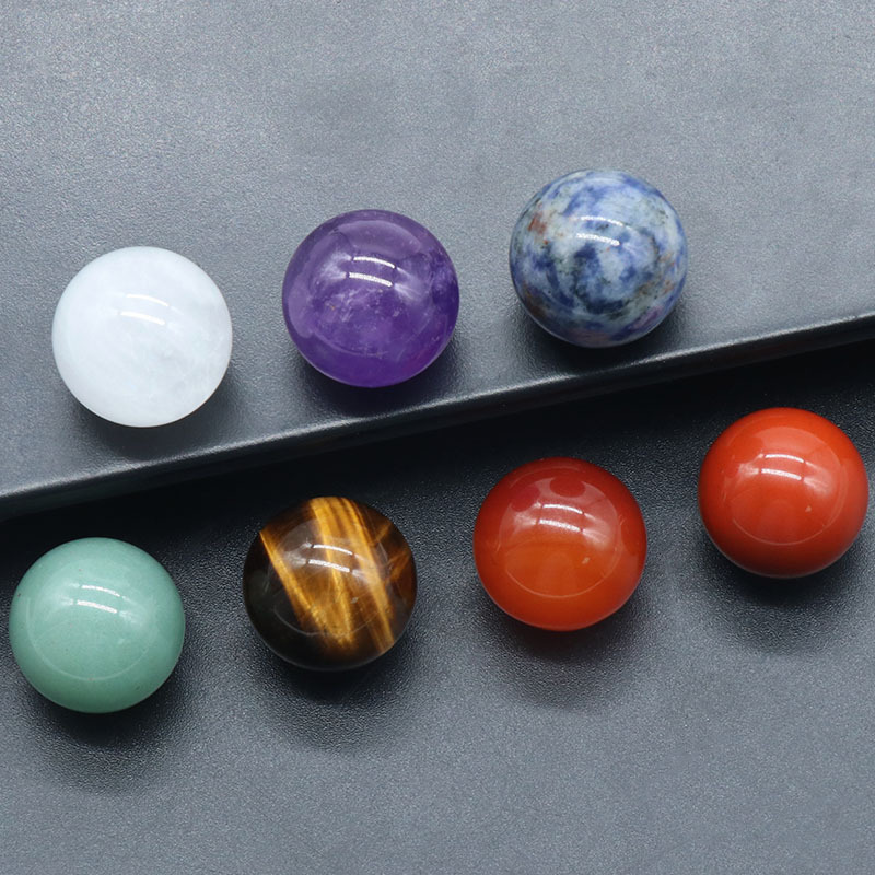 12mm16mm20mm round ball set natural crystal agate colorful stone round ball set 7 pieces