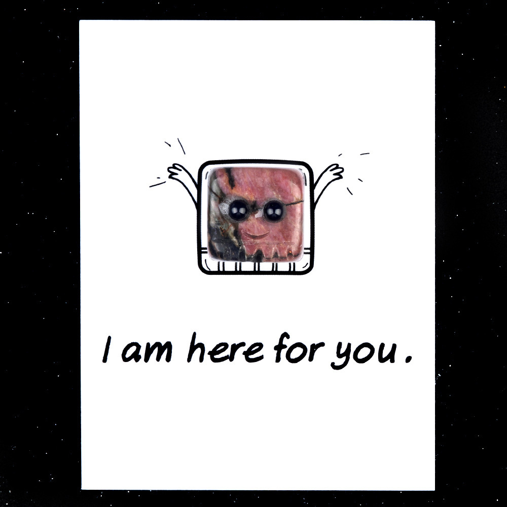 I am here for you healing card series natural crystal agate stone to accompany the elves