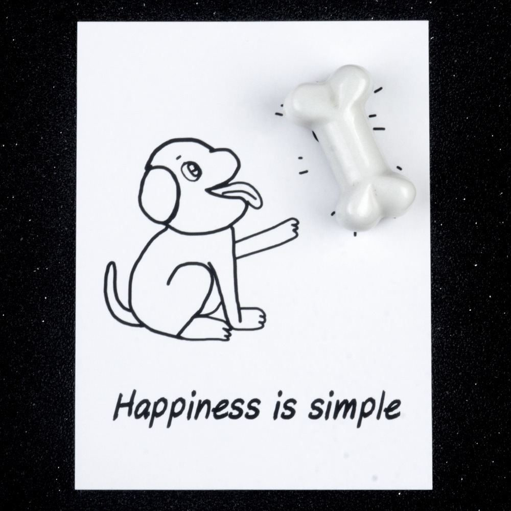 Healing Card Series Natural Crystal Agate 35mm Dog Bone Creative Fun Card