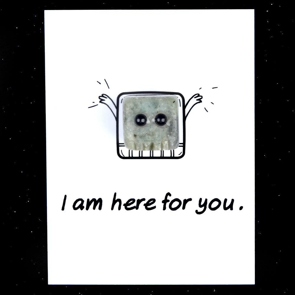 I am here for you healing card series natural crystal agate stone to accompany the elves