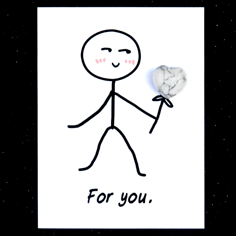 For you healing card series natural crystal agate stone 15mm love creative fun card