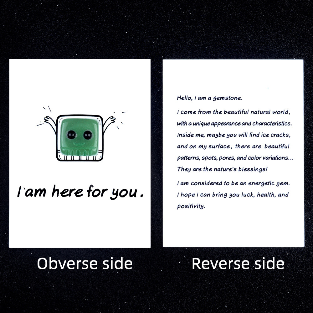 I am here for you healing card series natural crystal agate stone to accompany the elves