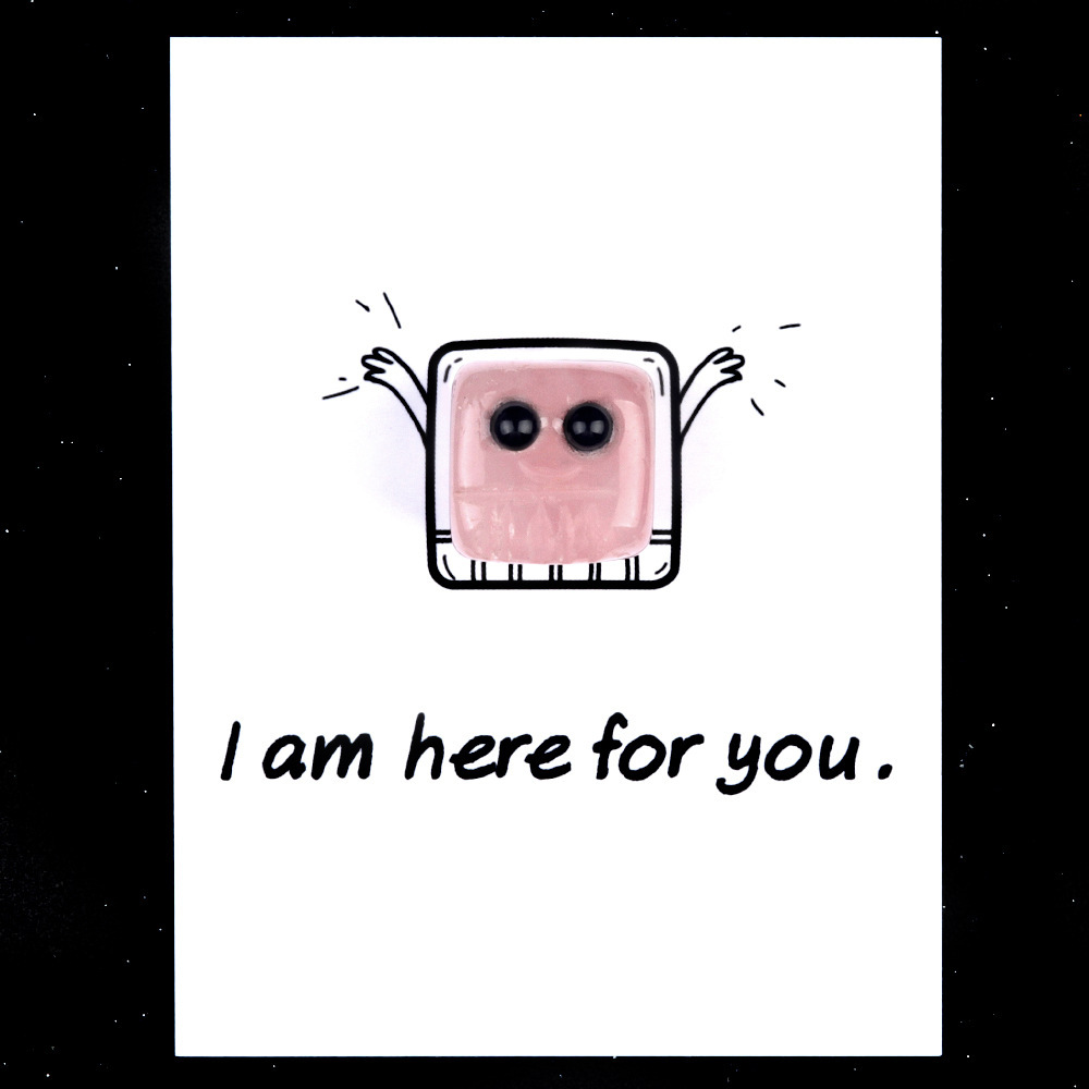 I am here for you healing card series natural crystal agate stone to accompany the elves