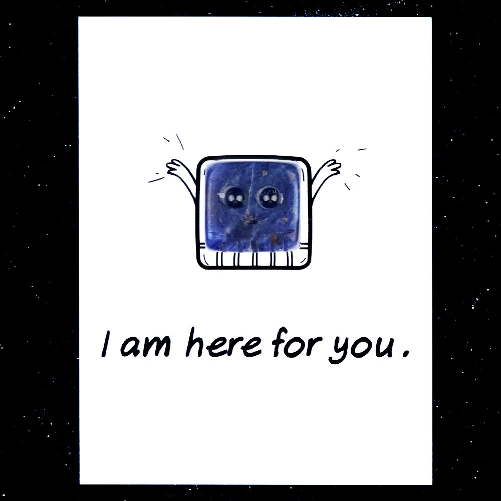 I am here for you healing card series natural crystal agate stone to accompany the elves