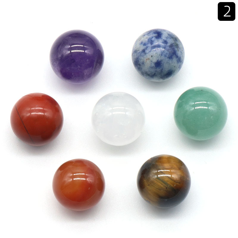 12mm16mm20mm round ball set natural crystal agate colorful stone round ball set 7 pieces