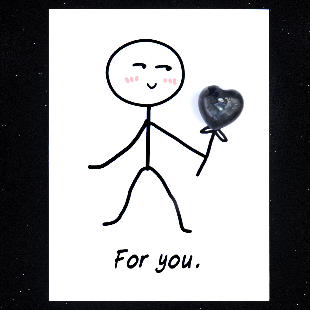 For you healing card series natural crystal agate stone 15mm love creative fun card